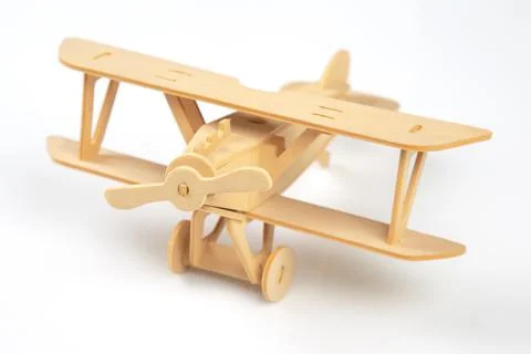 Wooden aircraft model. constructor for assembling toys Stock Photos