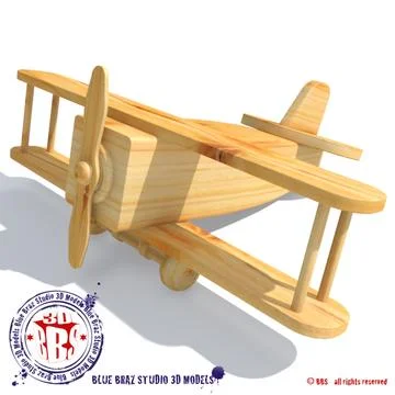 Wooden airplane 3D Model