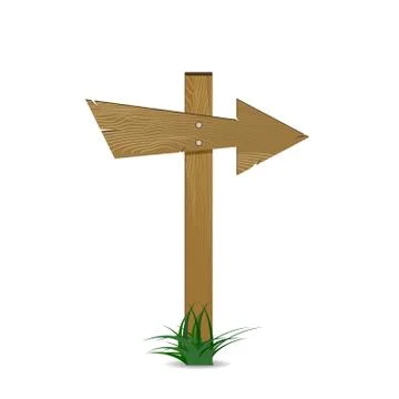Wooden arrow pointer Stock Illustration