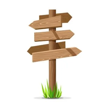 Wooden arrow vector empty signboard Stock Illustration