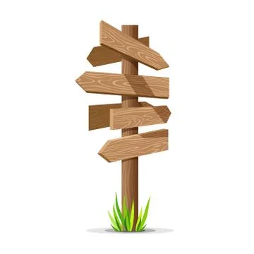 Wooden arrow vector empty signboard Stock Illustration