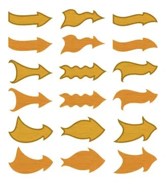 Wooden Arrows Set Stock Illustration