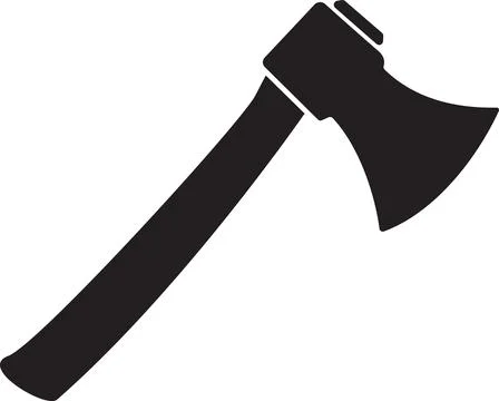 Wooden axe, axe with handle vector, axe tool icon Illustrazione stock