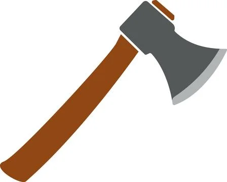 Wooden axe, axe with handle vector, axe tool icon Stock Illustration