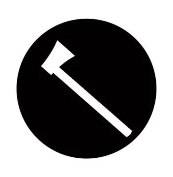 Wooden axe icon with vector Stock Illustration