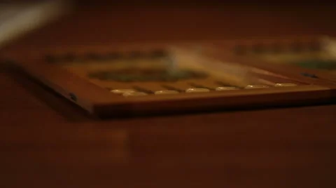 Wooden backgammon and dices Video stock 63592952