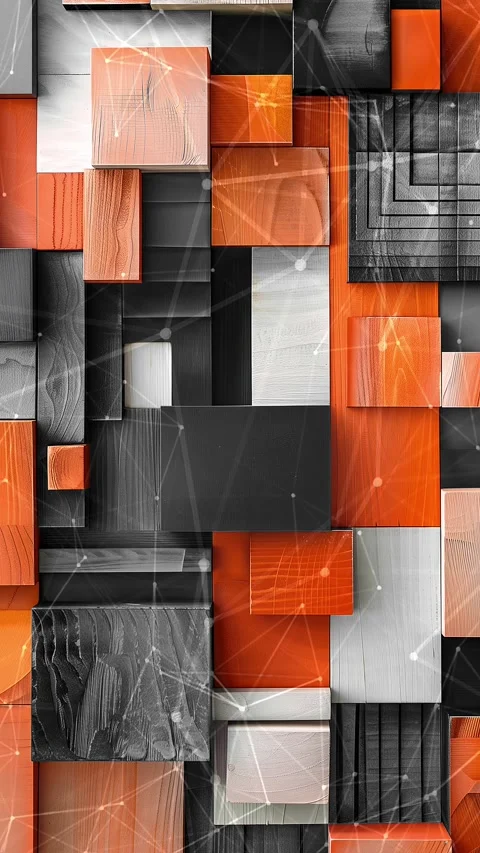 Wooden background. Background with flying patterns. Stock Footage 274408847