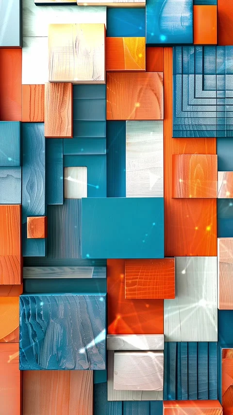 Wooden background. Background with flying patterns. Stock Footage 274409428