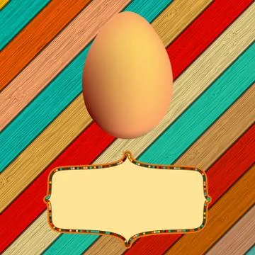 Wooden background with Easter eggs.  + EPS8 Stock Illustration