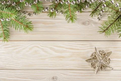 Wooden background with frame on top. Without the vignette, you can write the Stock Photos