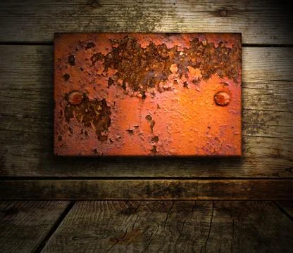 Wooden background with metal insert イラスト素材