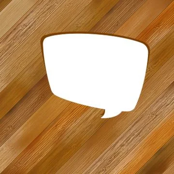 Wooden background with speech bubble.  + EPS8 Stock Illustration
