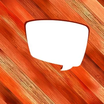 Wooden background with speech bubble. + EPS8 Stock Illustration