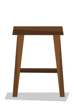 Wooden backless stool vector illustration Stock Illustration