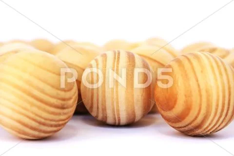 Wooden balls Stock Photos
