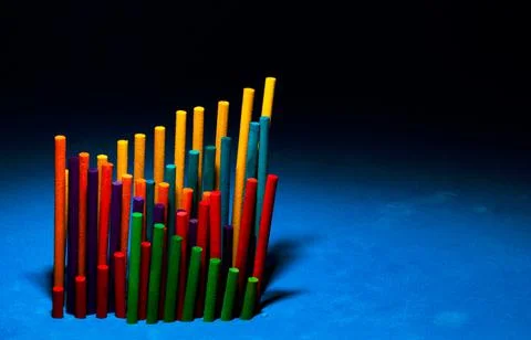 Wooden bar graph sample Stock Photos