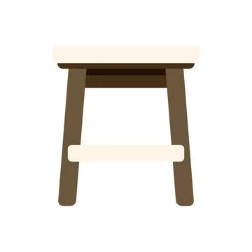 Wooden bar stool with backrest and footrest presenting minimalist design Illustrazione stock