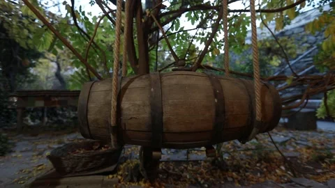 Wooden barrel 2 Stock Footage 324813672