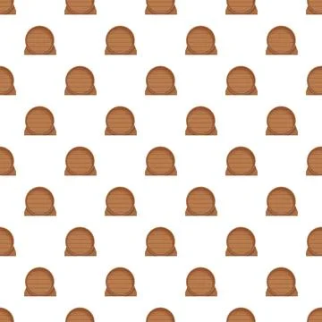 Wooden barrel seamless pattern for beverage storage concept Stock Illustration