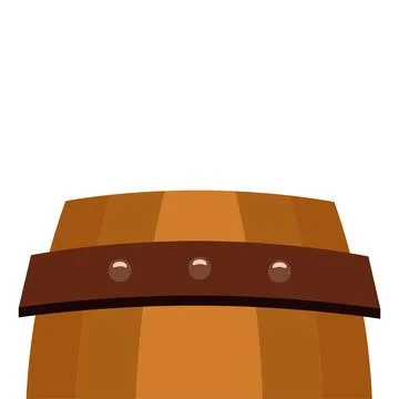 Wooden barrel with strap. Vector Stock Illustration