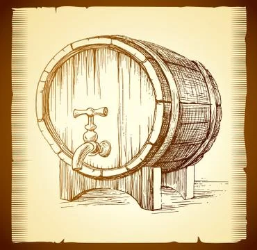 Wooden barrel vector Stock Illustration