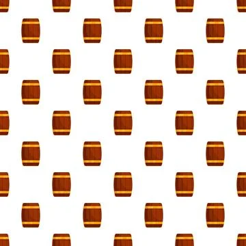 Wooden barrels seamless pattern for beverage backgrounds Illustrazione stock