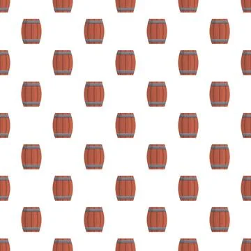 Wooden barrels seamless pattern for wine and beer concept Stock Illustration