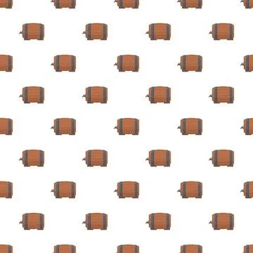 Wooden barrels with tap creating repeating pattern Stock Illustration