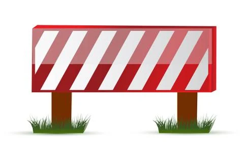 Wooden barrier protecting road works Stock Illustration