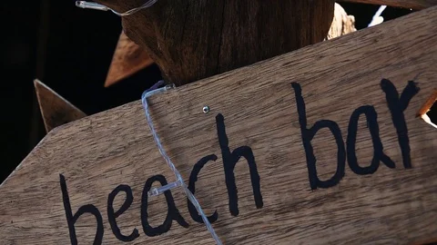Wooden Beach Sign Post Stock Footage 102755016