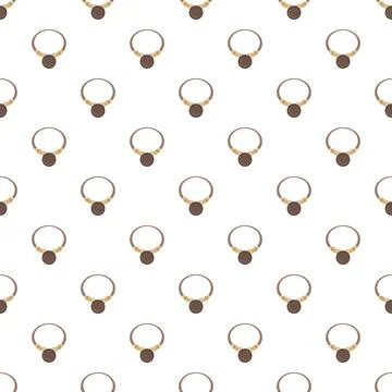 Wooden bead necklace seamless pattern repeating illustration Stock Illustration