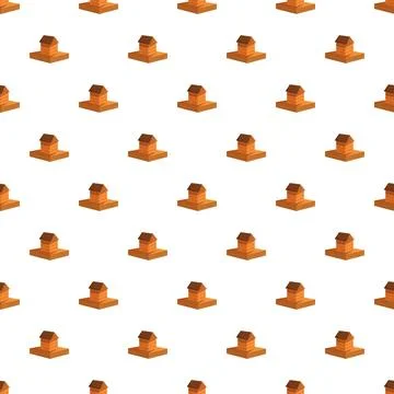 Wooden beehive pattern repeating on a white background Stock Illustration