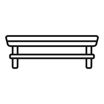 Wooden bench with empty space underneath representing waiting and relaxation Stock Illustration
