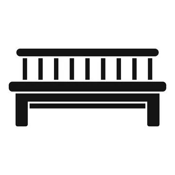 Wooden bench icon simple vector. Space garden patio Stock Illustration