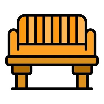 Wooden bench icon vector flat Stock Illustration