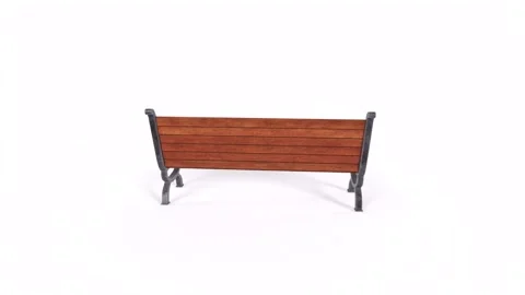 Wooden Bench rotating in loop on white background Stock-Footage 276309669