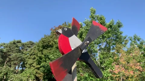 Wooden Bird Wind Spinner Stock Footage 320860728