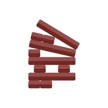 Wooden block game tower stack falling illustration Stockillustratie