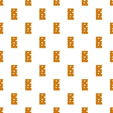 Wooden block game tower stack seamless pattern イラスト素材