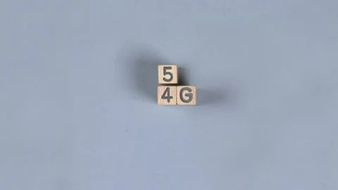 Wooden Blocks with 5G Sign Video stock 169106853