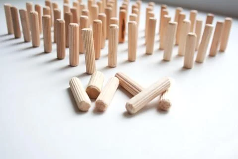 Wooden blocks composition Stock Photos