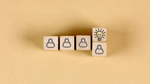 Wooden Blocks with Idea Concept Video stock 161095014