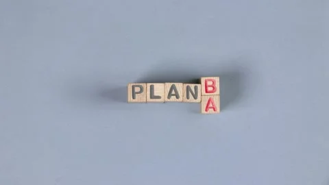 Wooden Blocks with Plan A and B Sign Stock-Footage 171379532
