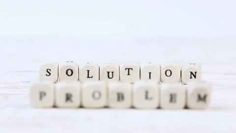 Wooden Blocks with Problem and Solution Sign Stock-Footage 177324060