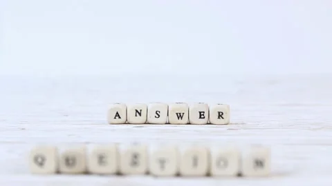 Wooden Blocks with Question and Answer Sign Stock-Footage 197458710