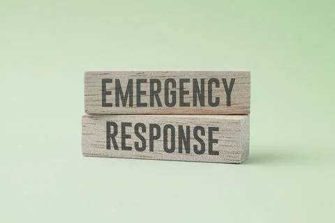 Wooden blocks with text EMERGENCY RESPONSE. emergency concept. ensure safet.. 写真素材