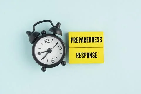 Wooden blocks with text PREPAREDNESS RESPONSE. emergency concept. ensure sa.. Stock Photos