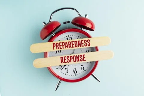 Wooden blocks with text PREPAREDNESS RESPONSE. emergency concept. ensure sa.. Fotos de archivo