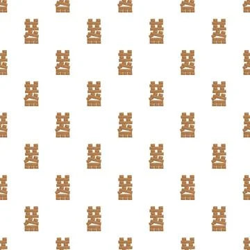 Wooden blocks tower pattern on white background 스톡 일러스트