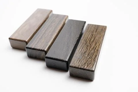 Wooden blocks on a white background Stock Photos